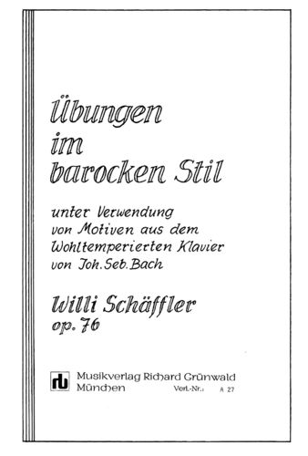 Willi Schäffler - Übungen im barocken Stil